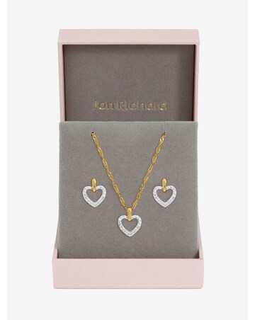 Jon Richard Two Tone Open Heart Set - Gift Box