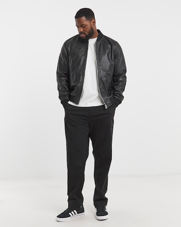 Black Leather Bomber Jacket
