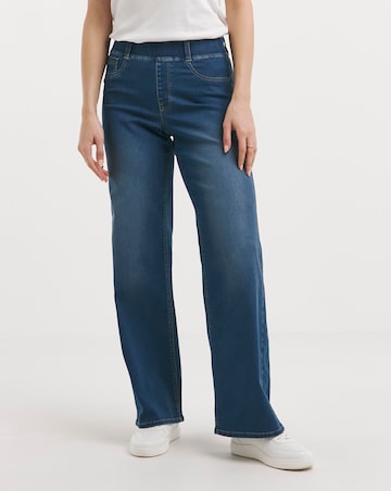 Mid Blue Stretch Wide Leg Jeggings