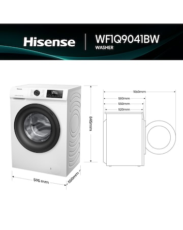 Hisense WF1Q9041BW 1 Series 9kg 1400 Spin Washing Machine - White