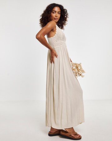 Crochet Cup Crinkle Maxi Beach Dress