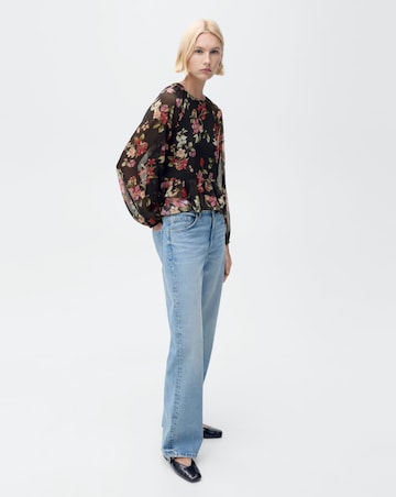 Mango Floral Ruffled Blouse