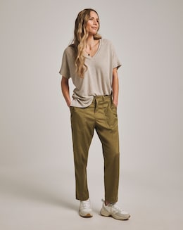 Anthology Khaki Cargo Lyocell Trousers