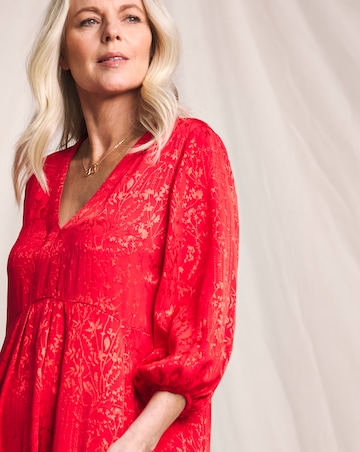 Julipa Floral Jacquard Midi Dress