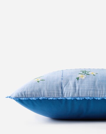 Julipa Amelia Embroidered Floral Tiles Cushion