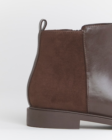 Ruth Classic Mixed Material Ankle Boot - Wide Fit (E)