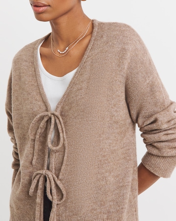 Mocha Tie Front Cardigan