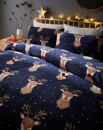 Reindeer Fleece Duvet Cover Set