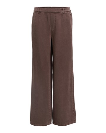 Object Brown Mid Waist Wide Leg Trouser