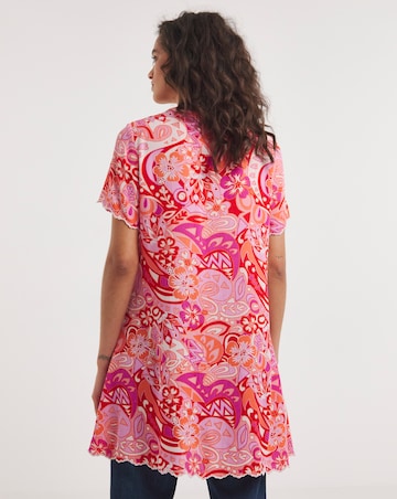 Joe Browns Scalloped Hem Embroidered Tie Boho Tunic