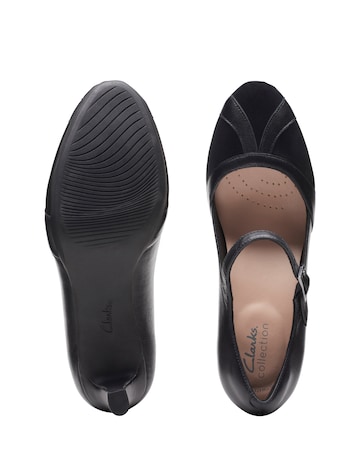 Clarks Ambyr Leather Court Shoes Wide Fit