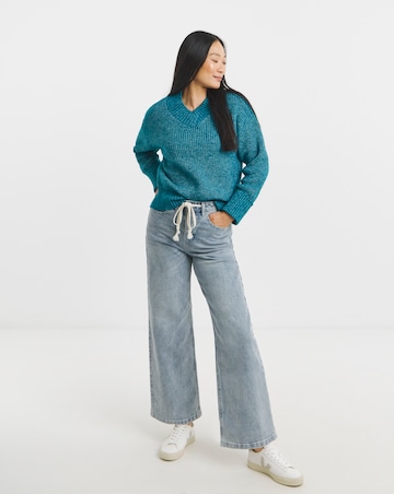 Re-luxe Teal V Neck Jumper