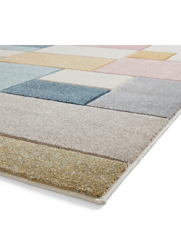Think Rugs Matrix Modern Geometric Rug - Blocks Multi