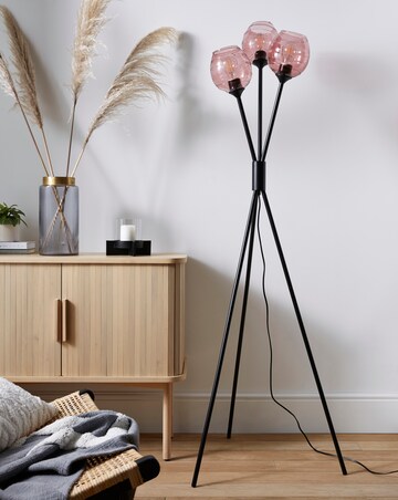 Plum Glass Tripod Floor Lamp