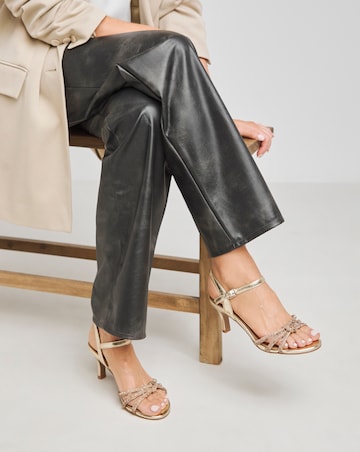 Kimberley Diamante Knot Detail Kitten Heel Sandal - Extra Wide Fit (EEE)