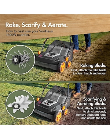 VonHaus - 2-in-1 Scarifier & Aerator 1600W
