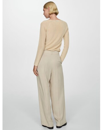 Mango V-Neck Metallic Sweater