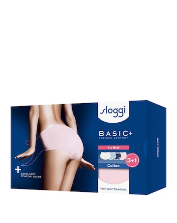 Sloggi (4 Pack) Basic Midi Knickers Blue Multi