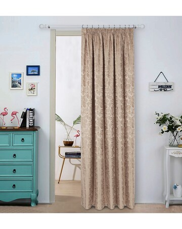 Buckingham Jacquard Light Filtering Pencil Pleat Lined Curtains