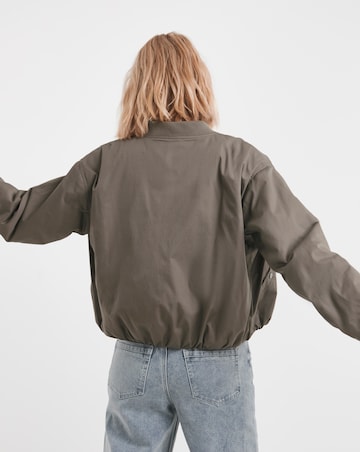 Pure Cotton Taupe Bubble Hem Bomber