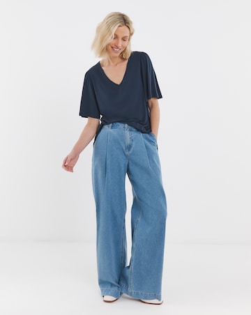 2 Pack V-Neck Angel Sleeve Tops