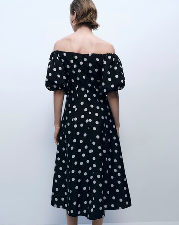 Mango Strapless Polka-Dot Dress
