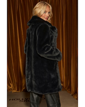 Sosandar Mid Length Luxe Faux Fur Coat