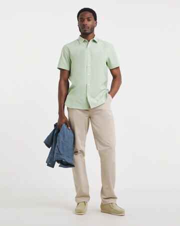 Short Sleeve Linen Blend Shirt