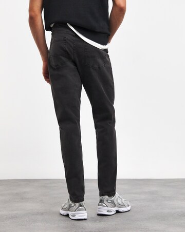 Blackwash Tapered Fit Stretch Jeans