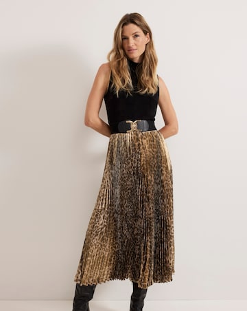 Phase Eight Meloni Jersey Leopard Pleat Midi Dress
