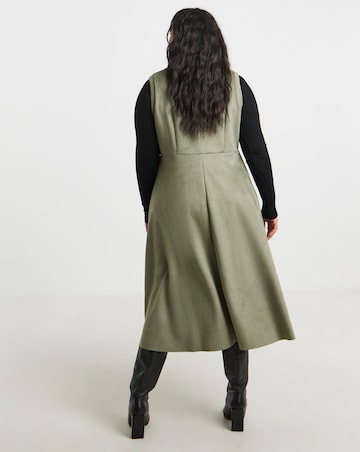 Simply Be Khaki Suedette Pinafore Dress