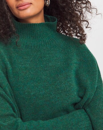 High Neck Deep Trim Longline Jumper