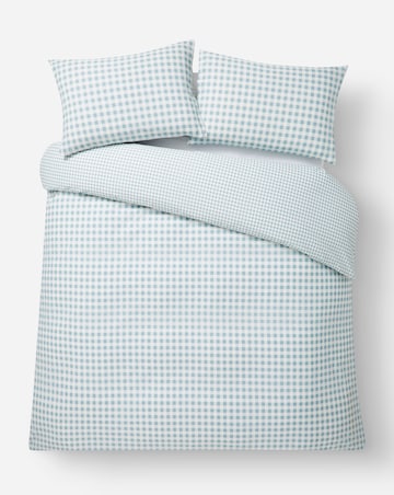 Gingham Cotton Blend Reversible Duvet Cover Set