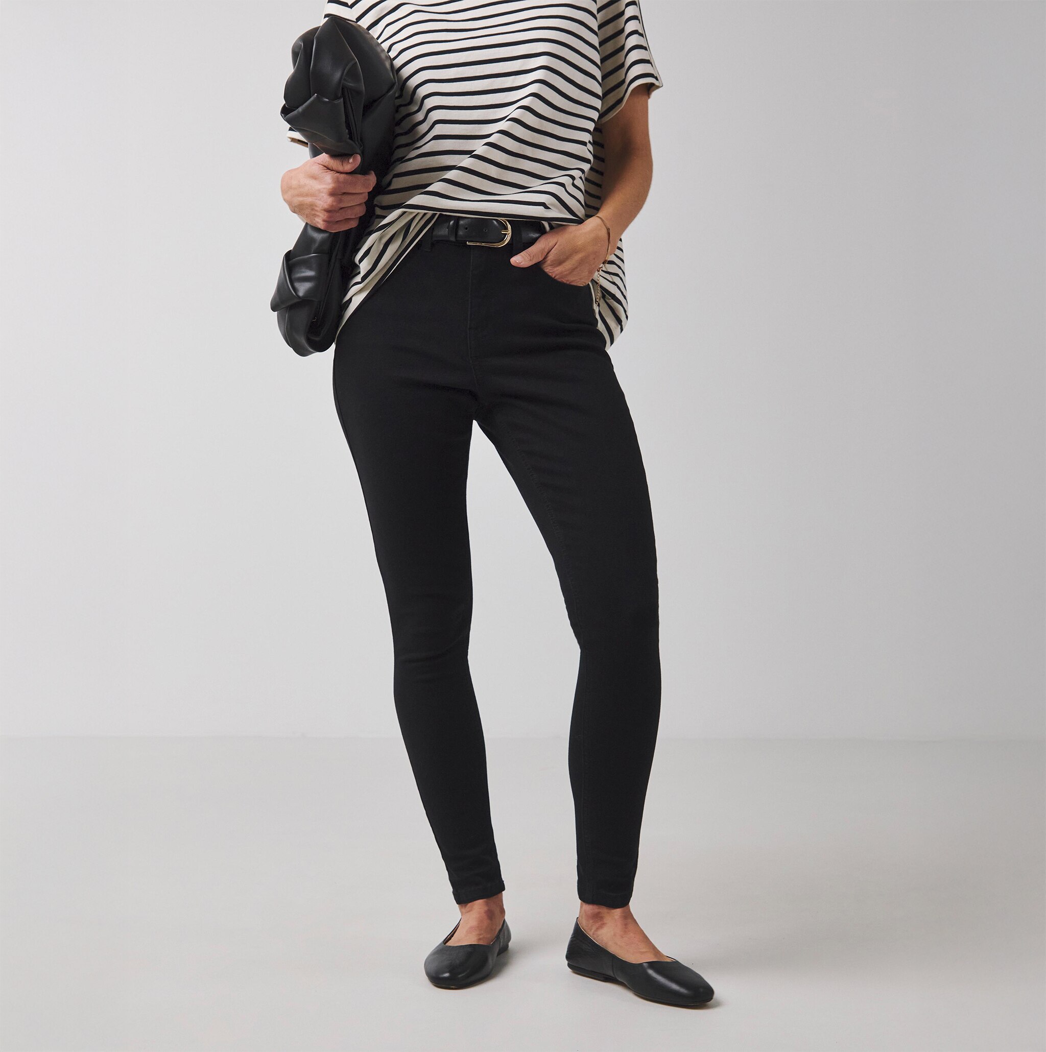 Lady wearing black jeans