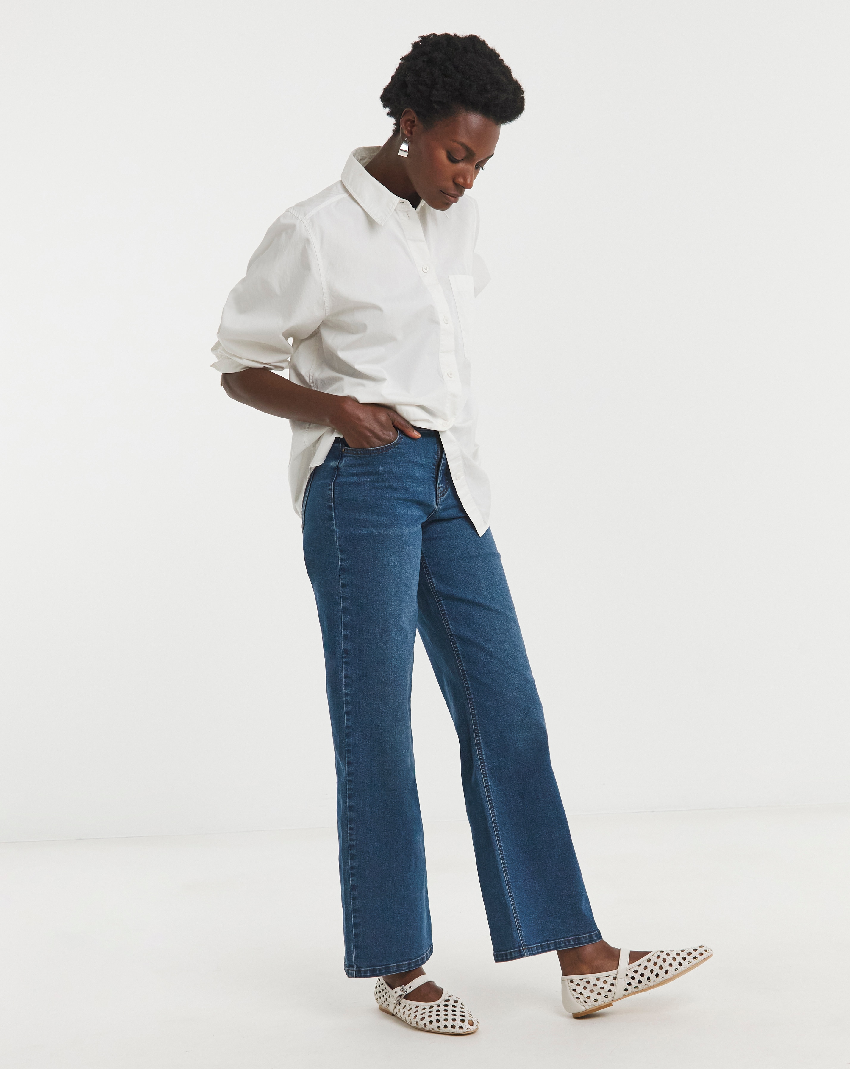 24/7 Blue Wide Leg Jeans