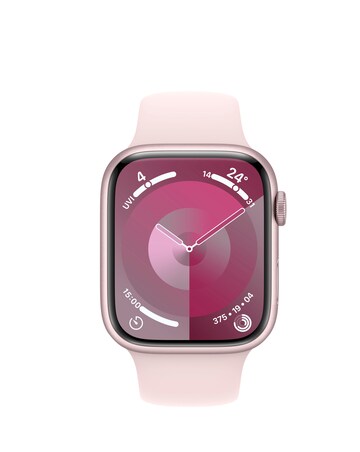 Apple Watch Series 9 GPS 45mm Pink Aluminium Case, Light Pink Sport Band - S/M