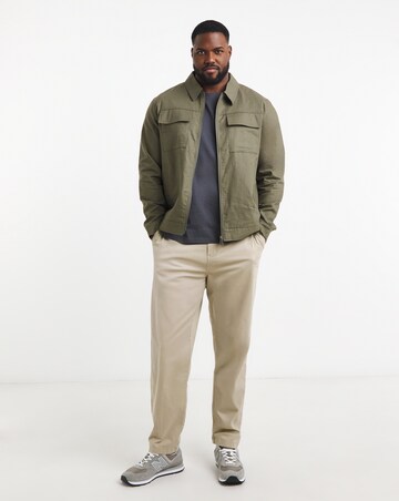 Olive Linen Harrington Jacket