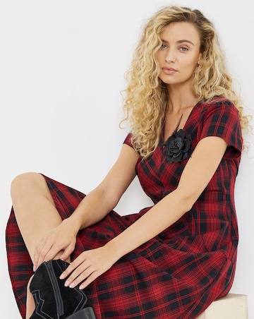Joe Browns Dixie Check Dress With Corsage
