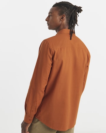 Long Sleeve Linen Blend Shirt Long