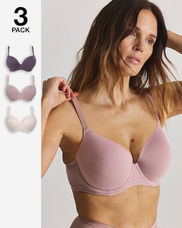 Pretty Secrets 3 Pack Cotton T-Shirt Bras