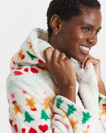 Pretty Secrets Christmas Fair Isle Fleece Dressing Gown