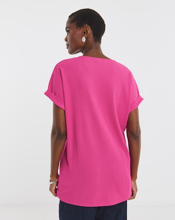 V-Neck Zip Front Longline Top