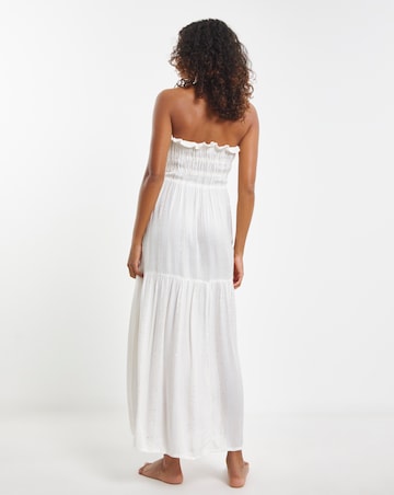 Lurex Bandeau Maxi Beach Dress