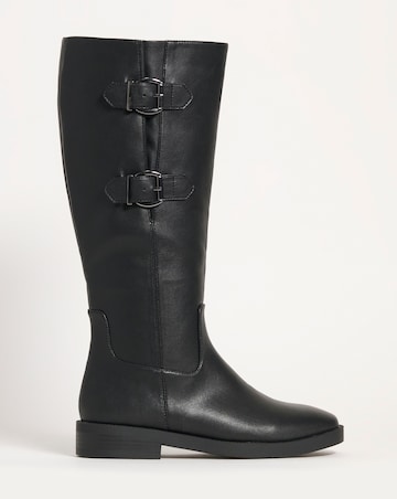 Cosmo Double Buckle High Leg Boot EEE Fit Curvy Calf