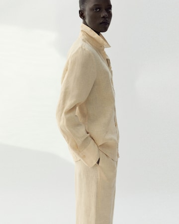 Mango Lino Straight Linen-Blend Trousers