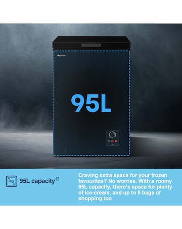 Fridgemaster MCF96EB 96L Chest Freezer - Black E Rated