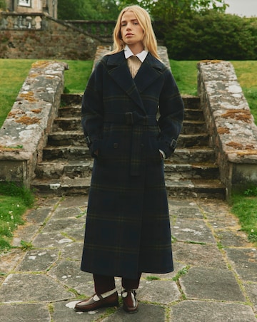 Joules Amberley Check Longline Coat