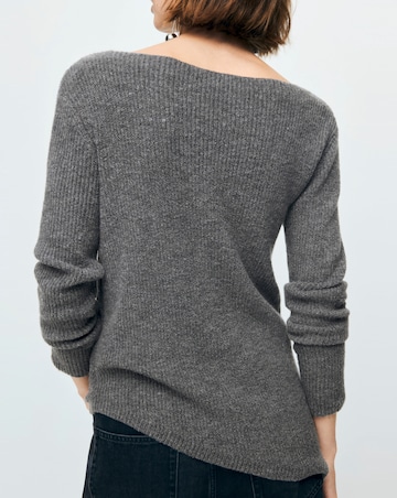 Mango Grey Bardot Jumper
