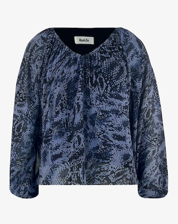Ro&Zo Snake Print Blouson Sleeve Blouse