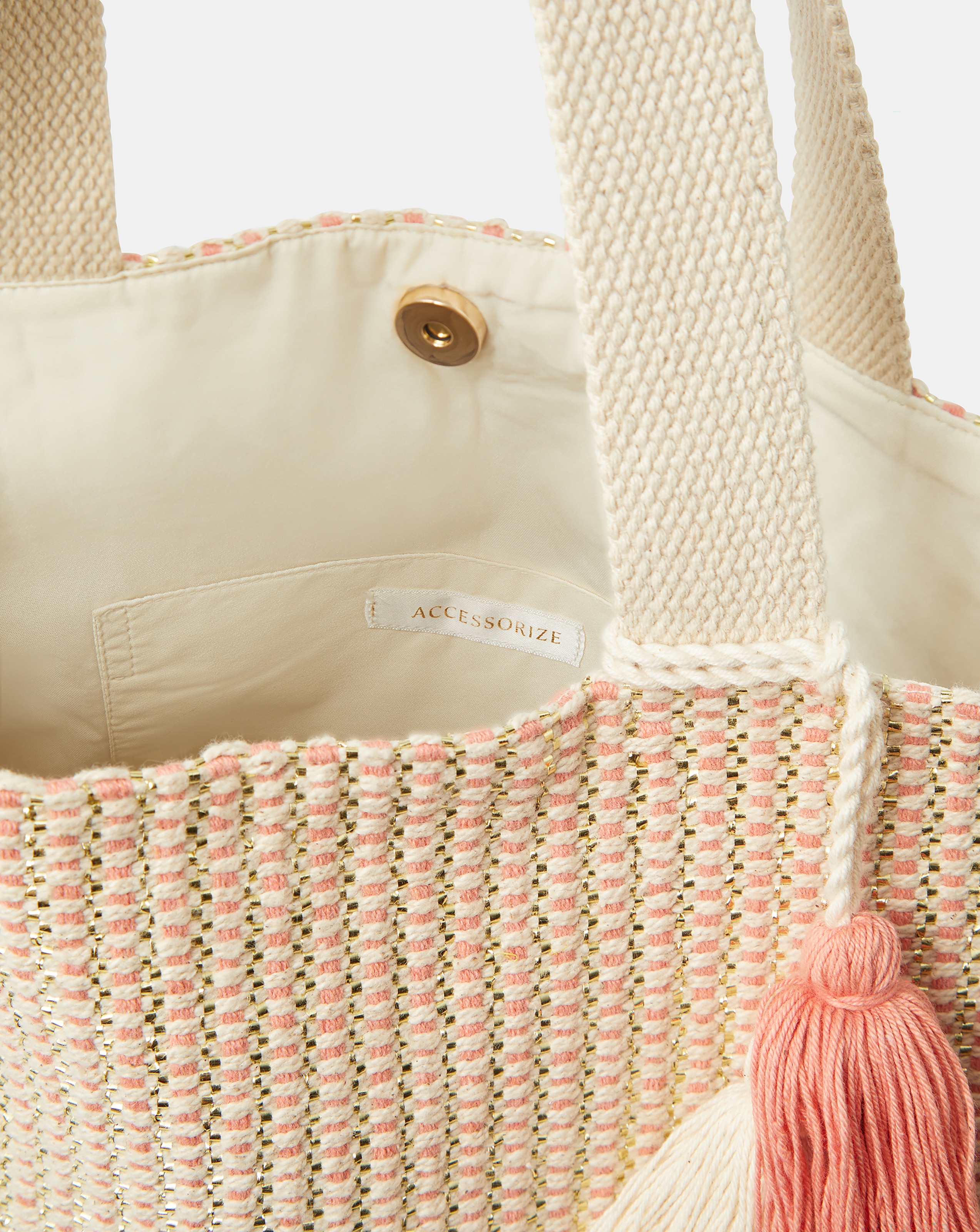 Accessorize Woven Metallic Beach Bag | JD Williams